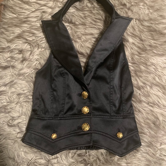 Black marciano top with gold hardware - Picture 2 of 8